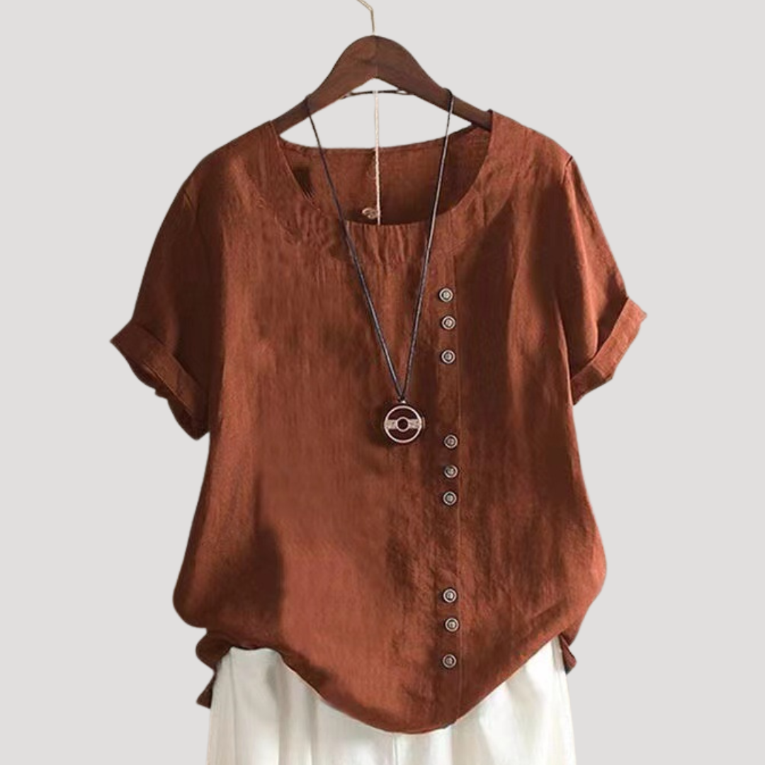 Women’s Summer Lightweight Button Detail Top
