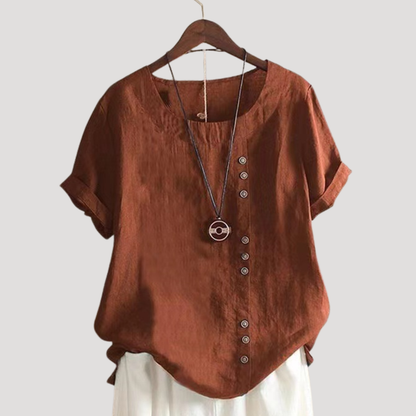 Women’s Summer Lightweight Button Detail Top