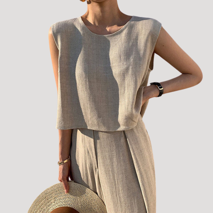 Women’s Chic Sleeveless Top & Trousers Set