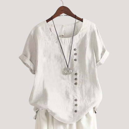 Women’s Summer Lightweight Button Detail Top