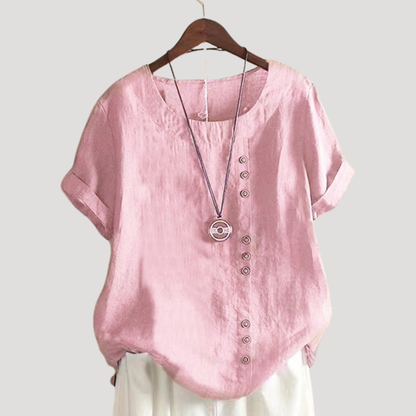 Women’s Summer Lightweight Button Detail Top
