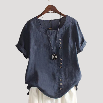 Women’s Summer Lightweight Button Detail Top