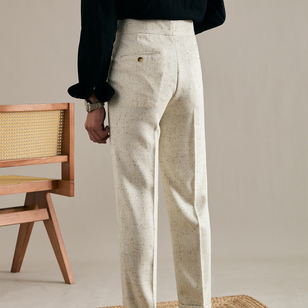 Brunello Double Pleat Linen Trousers
