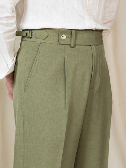 Pleated Straight Trousers Pompei