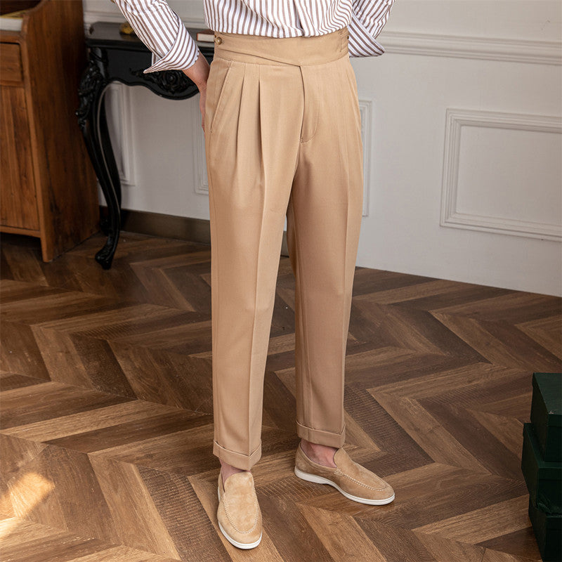 Moneglia Straight Cut Pleated Trousers