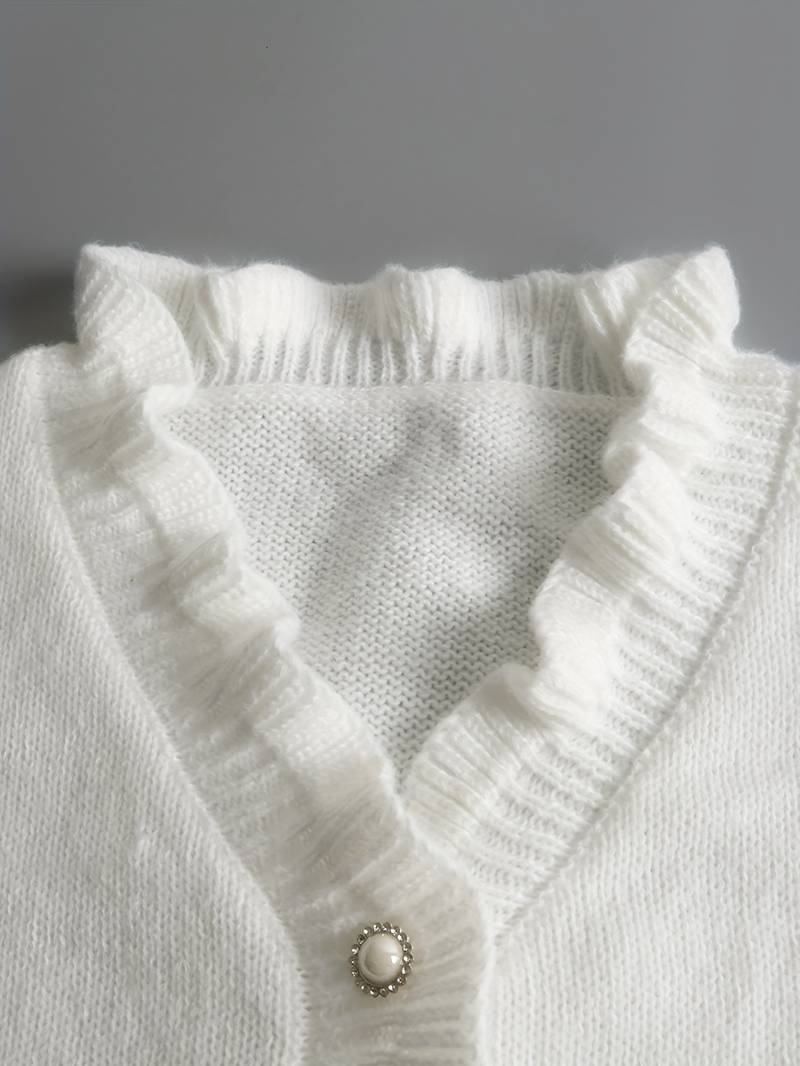 Mara | Plain V-neck Jumper with Buttons