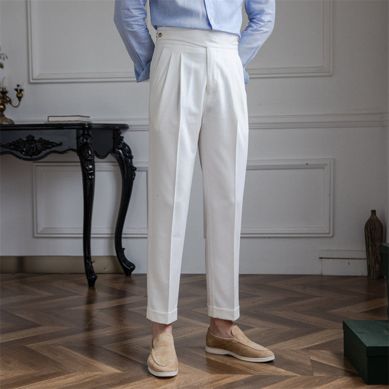 Moneglia Straight Cut Pleated Trousers