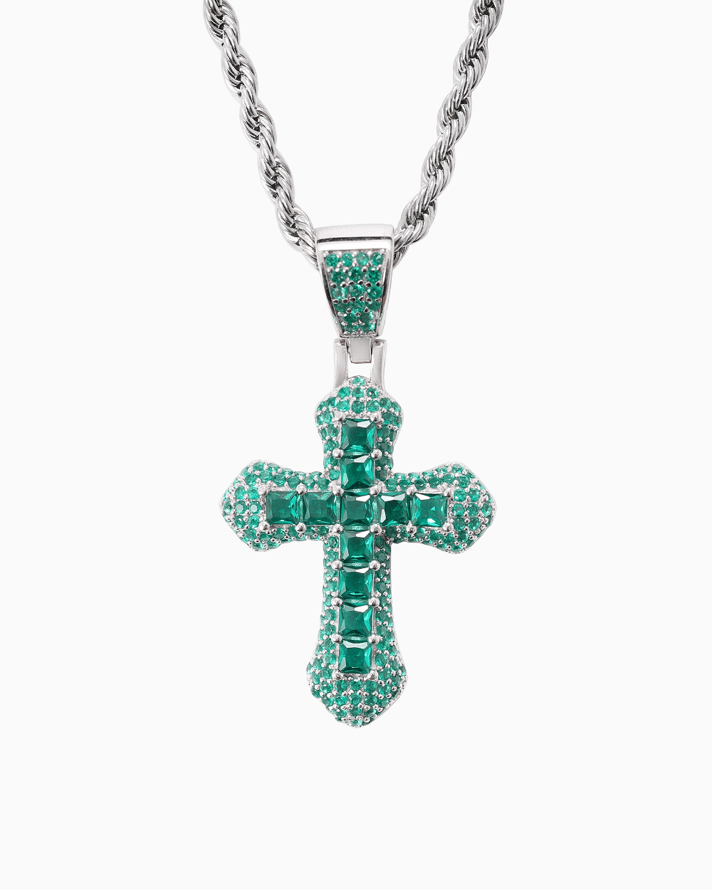 EMERALD CROSS PENDANT.