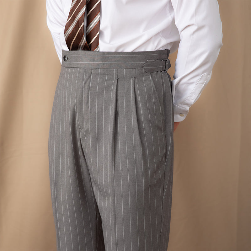 Mayfair Pinstripe Trousers with Double Pleat