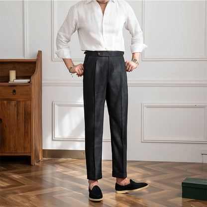 Pleated Linen Trousers Monte Carlo