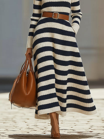 Kensie - Striped Knitted Maxi Dress