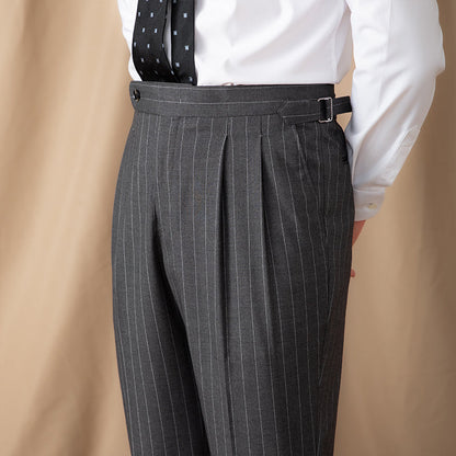Mayfair Pinstripe Trousers with Double Pleat