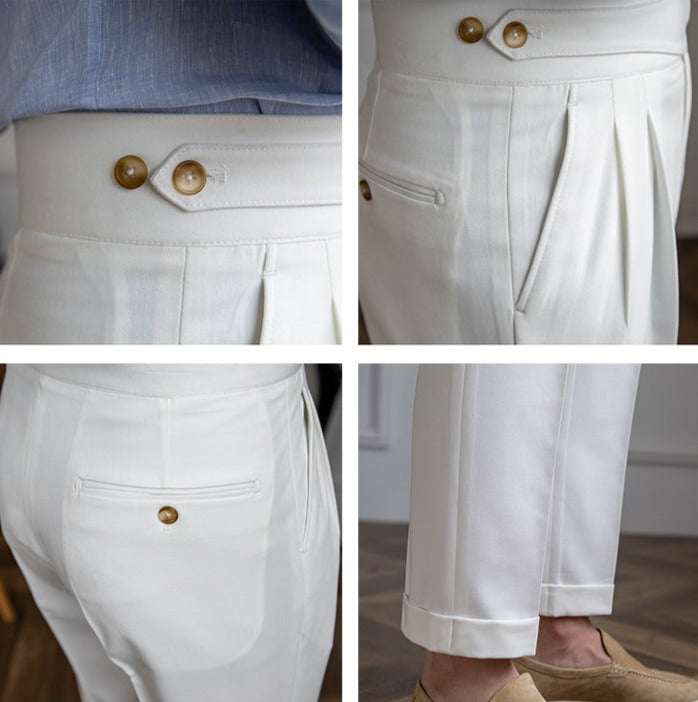 Moneglia Straight Cut Pleated Trousers