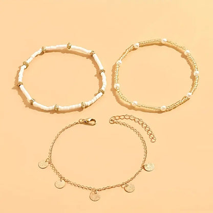 Set of 3 Layered Anklets