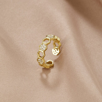 Bee - Gold and Crystal Ring