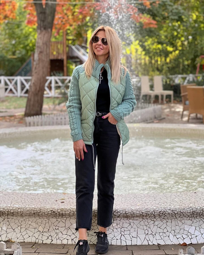 MORFA - Women's Knit Patchwork Jacket