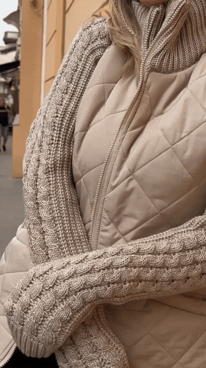 MORFA - Women's Knit Patchwork Jacket