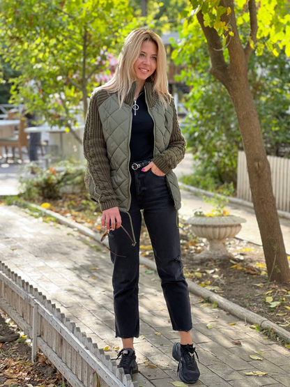 MORFA - Women's Patchwork Knit Jacket