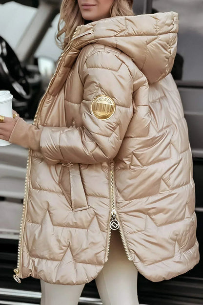 Zéphirine | Long, warm quilted jacket with enveloping hood