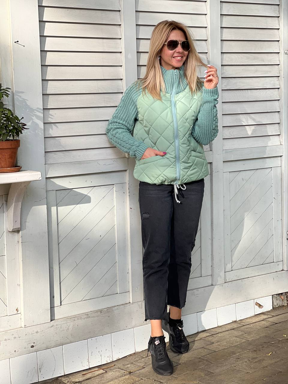 MORFA - Women's Knit Patchwork Jacket