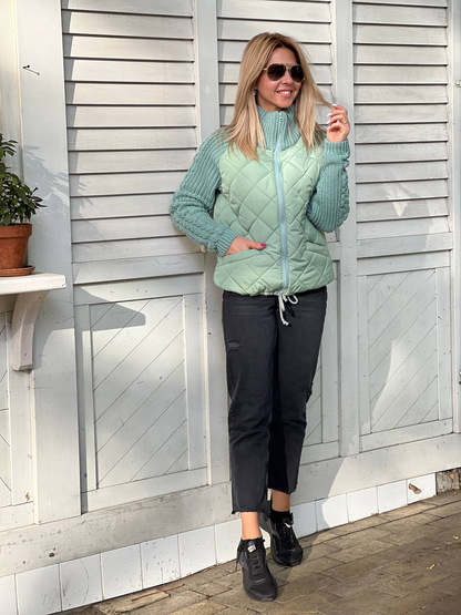 MORFA - Women's Knit Patchwork Jacket