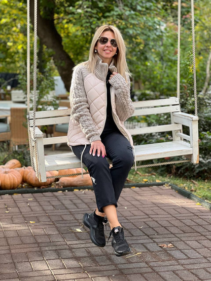 MORFA - Women's Knit Patchwork Jacket
