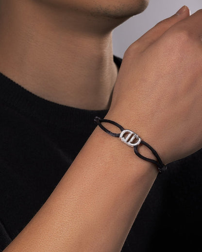 INFINITY CORD BRACELET IN MOISSANITE.