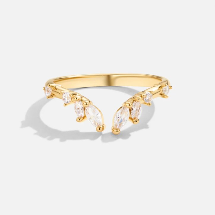 Peace - Crystal Gold Ring