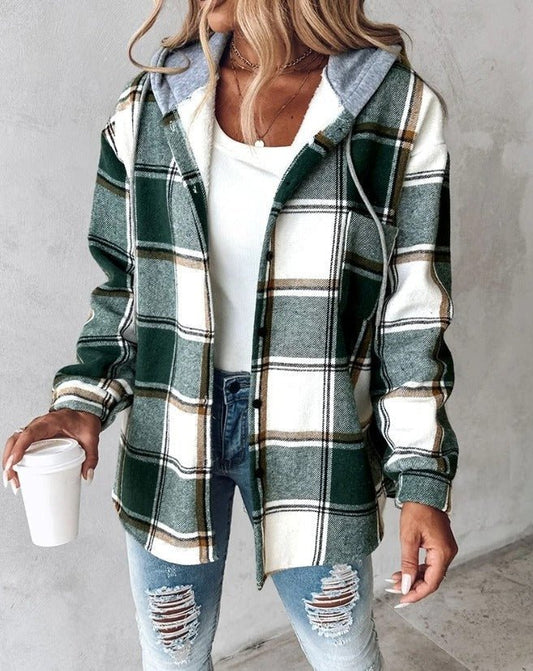 Lorenza | Checked Hooded Jacket