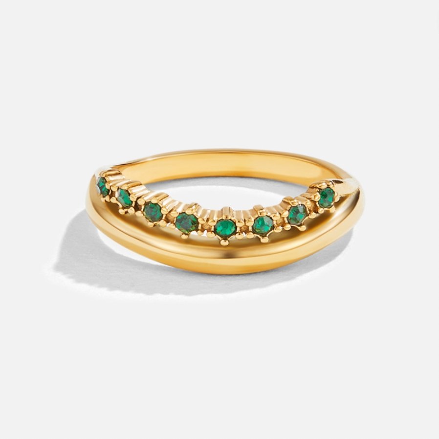 Mary - Stacking Ring in Emerald Green