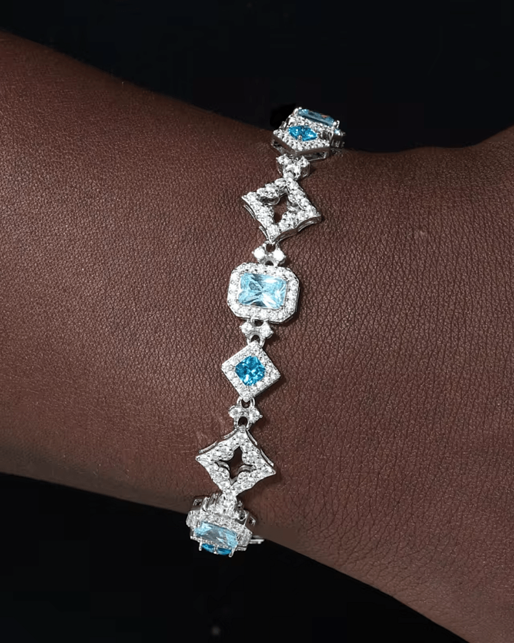 BLUE FROST MOISSANITE BRACELET.