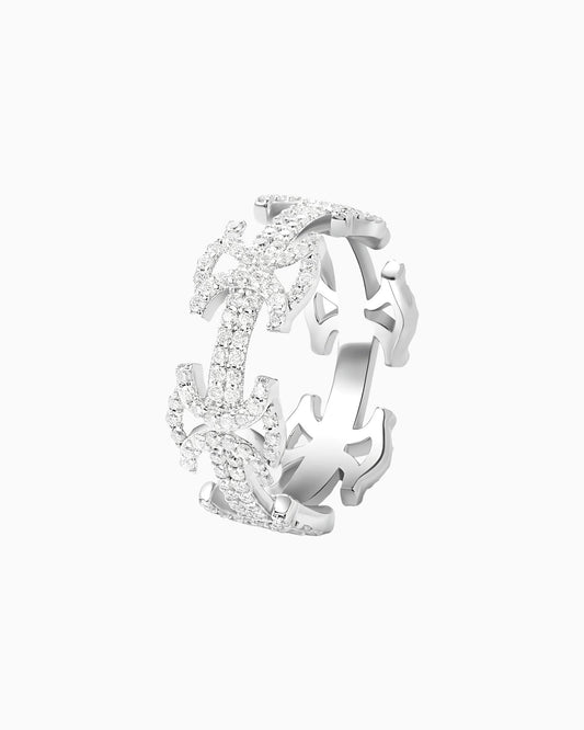 BYZANTINE RING IN MOISSANITE.
