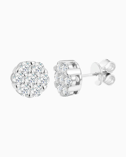 MOISSANITE CLUSTER EARRINGS.