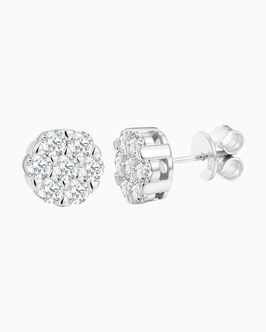 MOISSANITE CLUSTER EARRINGS.