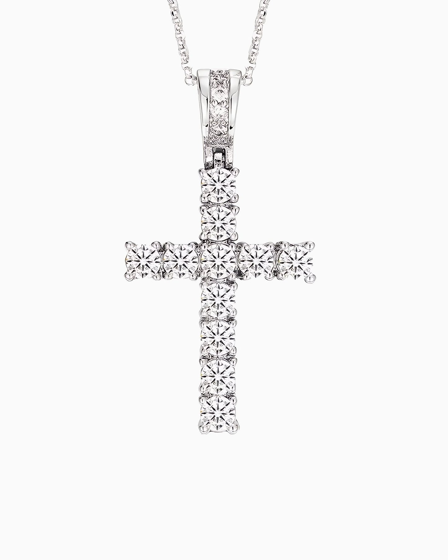 CROSS PENDANT IN MOISSANITE.
