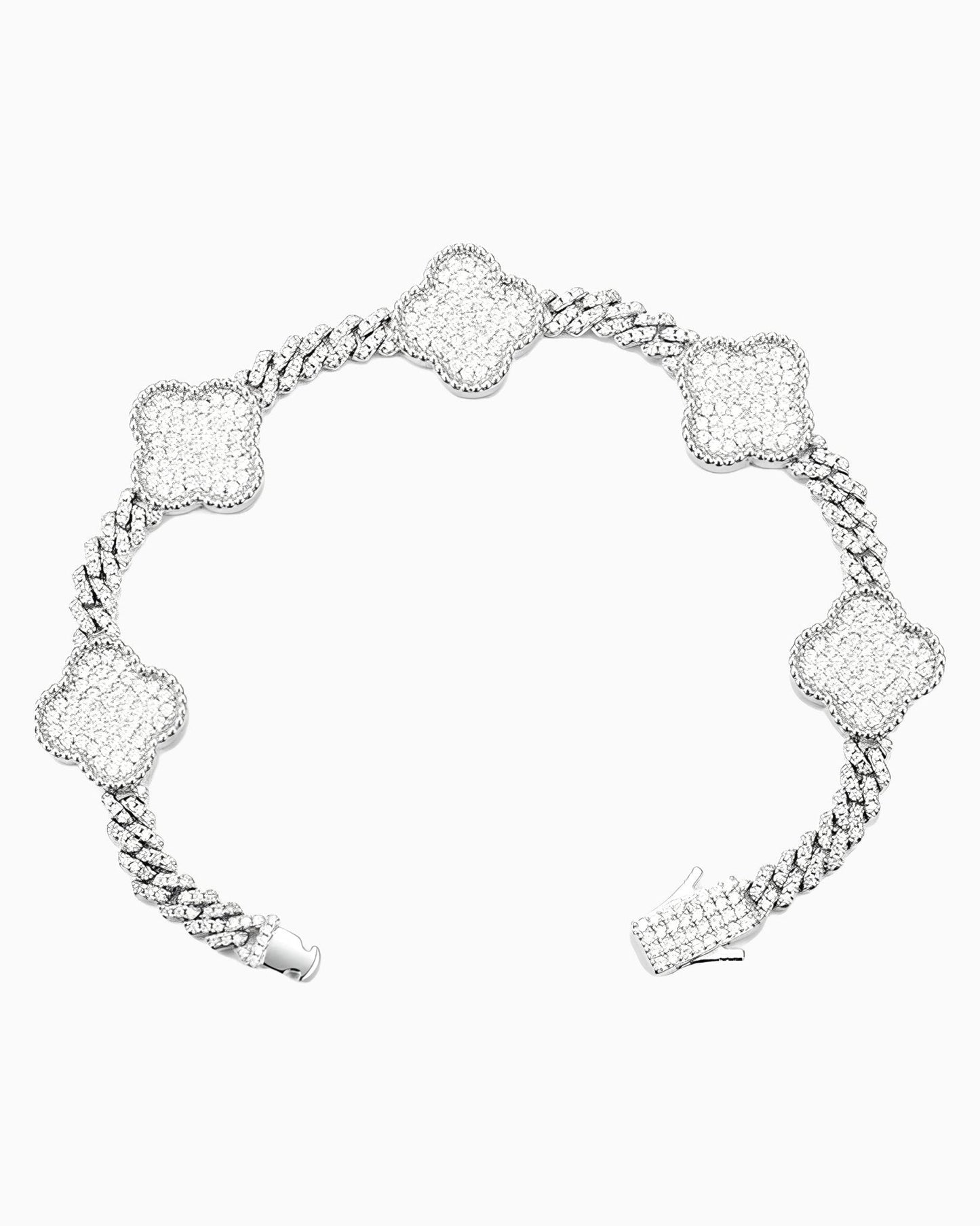 CUBAN CLOVER BRACELET IN MOISSANITE.