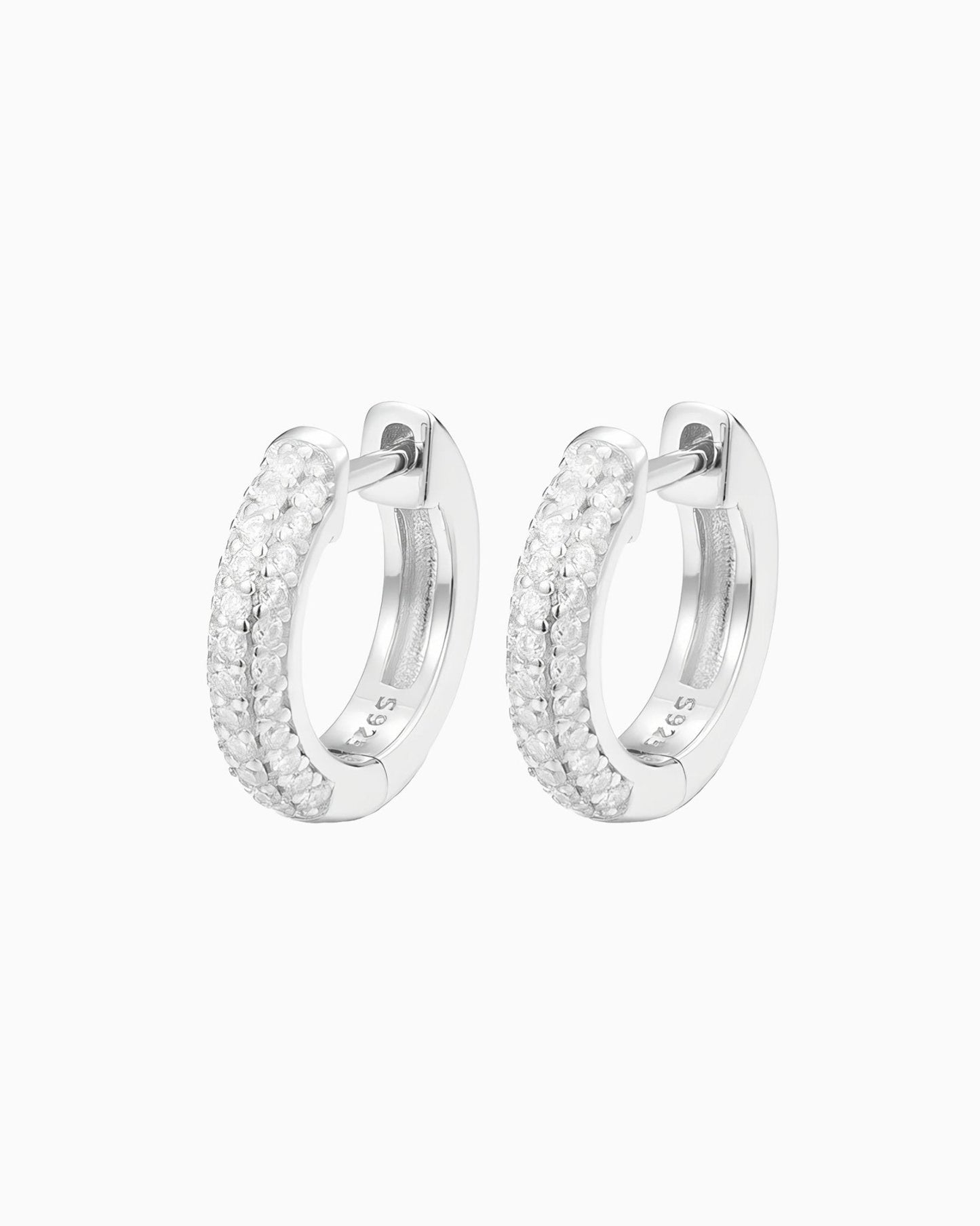 MOISSANITE FROSTY HOOPS EARRINGS.