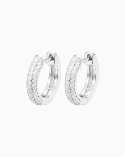 MOISSANITE FROSTY HOOPS EARRINGS.