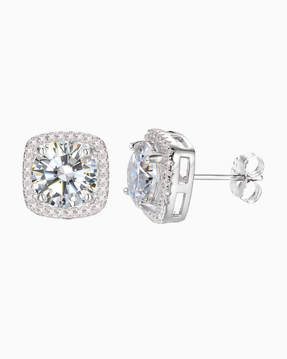 HALO MOISSANITE EARRINGS.