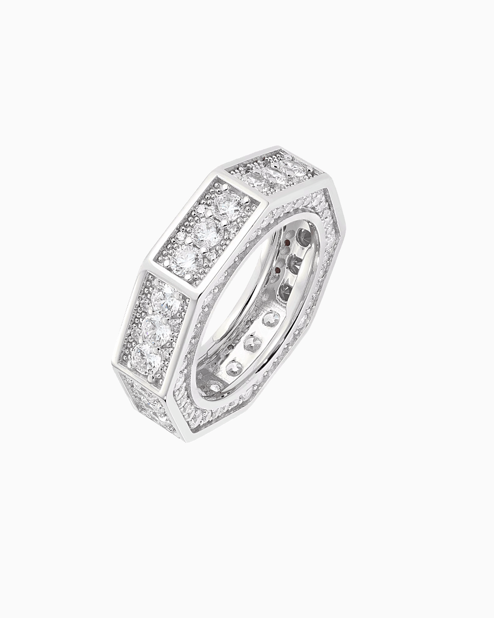 HEXAGONAL MOISSANITE RING.