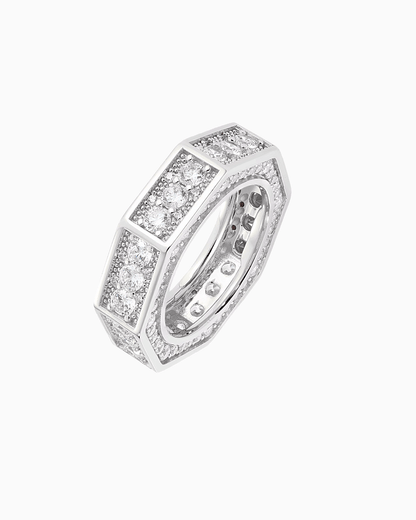 HEXAGONAL MOISSANITE RING.