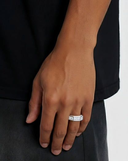 HEXAGONAL MOISSANITE RING.