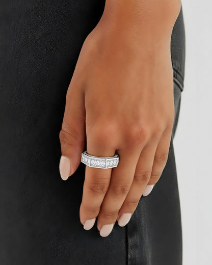 HEXAGONAL MOISSANITE RING.