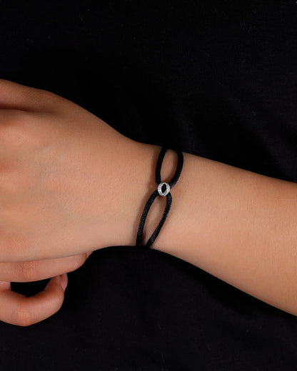 INFINITE CORD BRACELET IN FROSTED MOISSANITE.