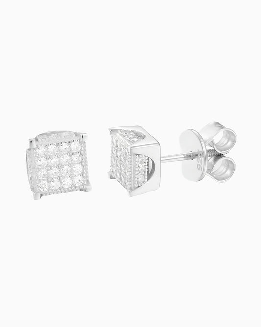 GLACÉ MOISSANITE SQUARE EARRINGS.