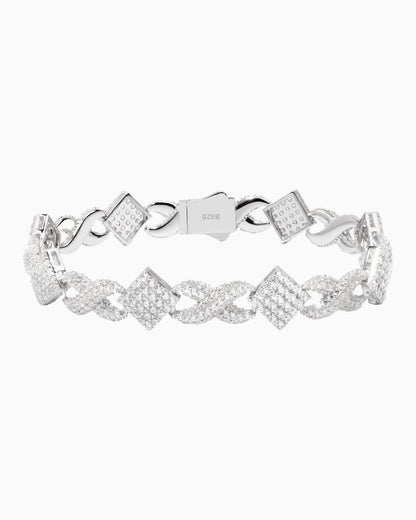 RHOMBUS INFINITY BRACELET IN MOISSANITE.
