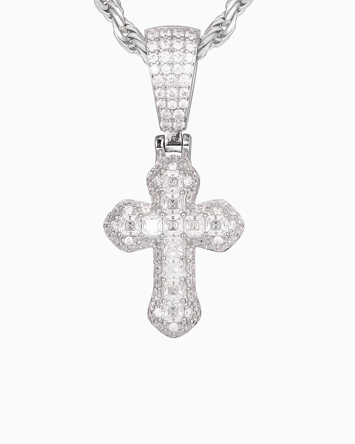 LATIN CROSS PENDANT IN MOISSANITE.