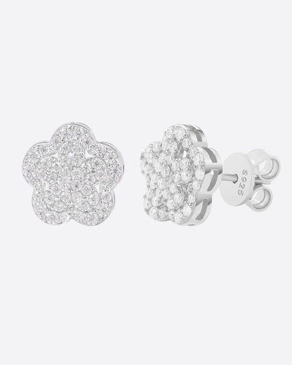 MOISSANITE LOTUS FLOWER EARRINGS.