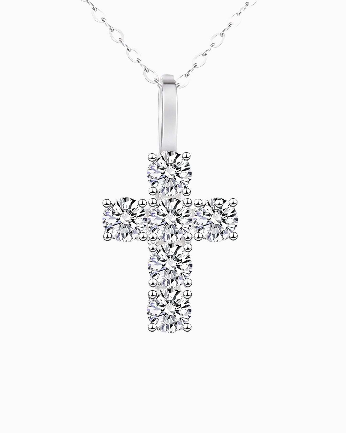 MICRO CROSS PENDANT IN MOISSANITE.