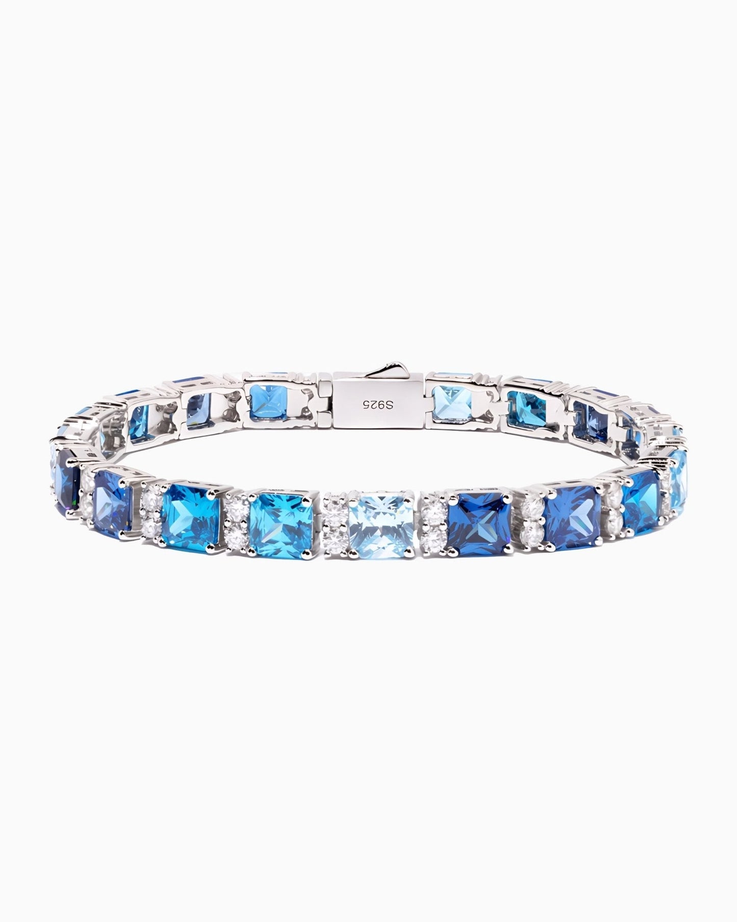 OCEAN BLUE MOISSANITE STONE BRACELET.